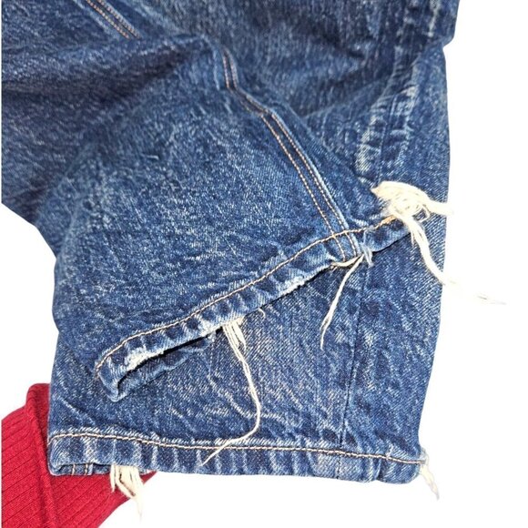 American Eagle AE Jeans Sz 2 Long Tall High Rise Straight Raw Hem Distressed NEW - Picture 4 of 13